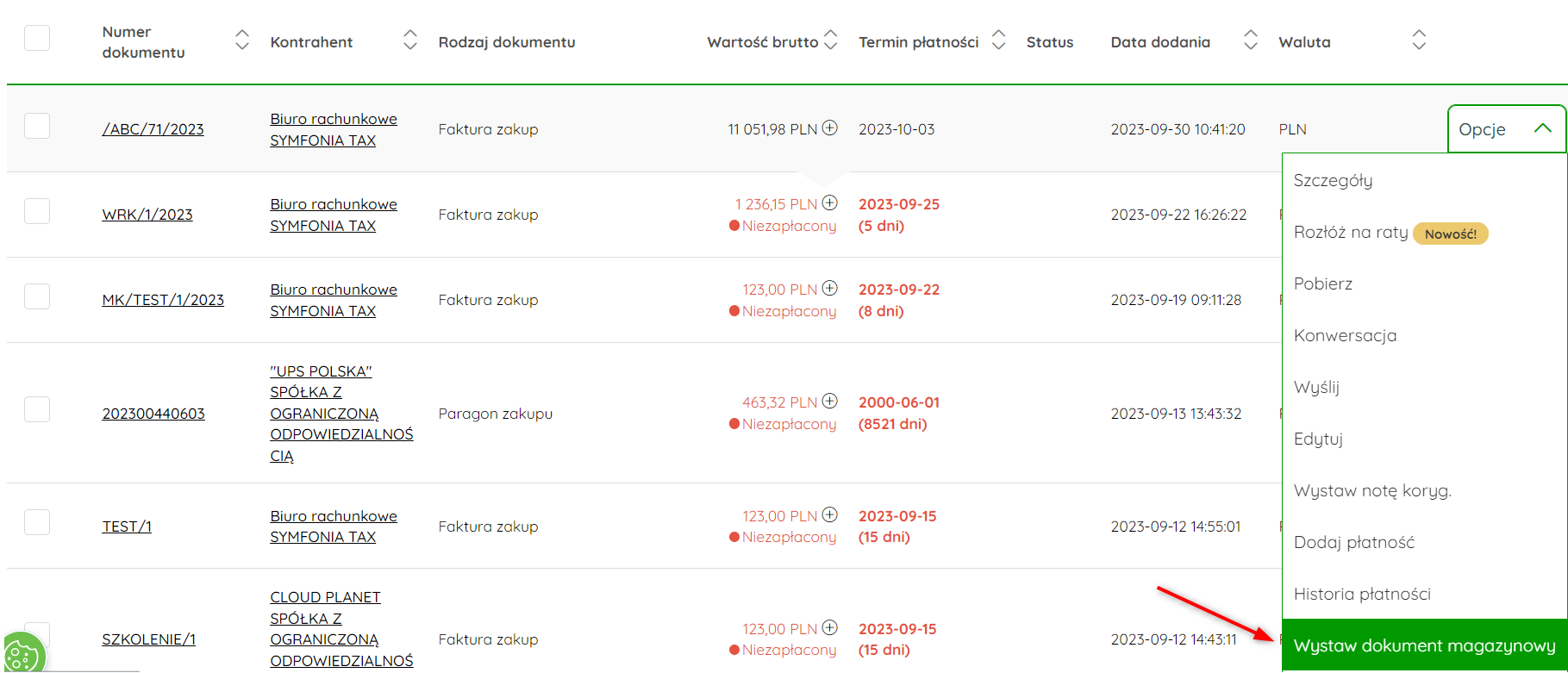 Ebiuro Jak Wystawić Dokument Magazynowy Do Faktury Dodanej Przez Ocr Wsparcie Chmury Symfonii 6877